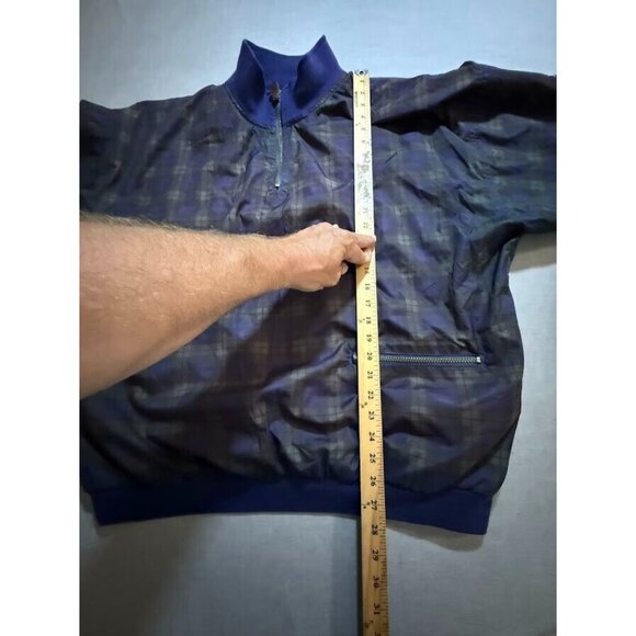 Vintage Gary Player Jacket Adult‎ XL Purple Plaid Logo 1/4 Zip Windbreaker Mens. - Picture 10 of 11